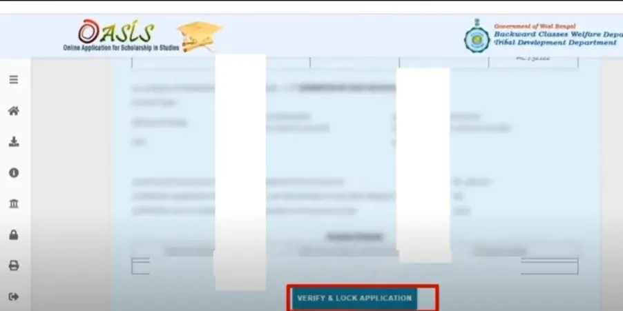 Verify and lock Oasis Scholarship renewal application